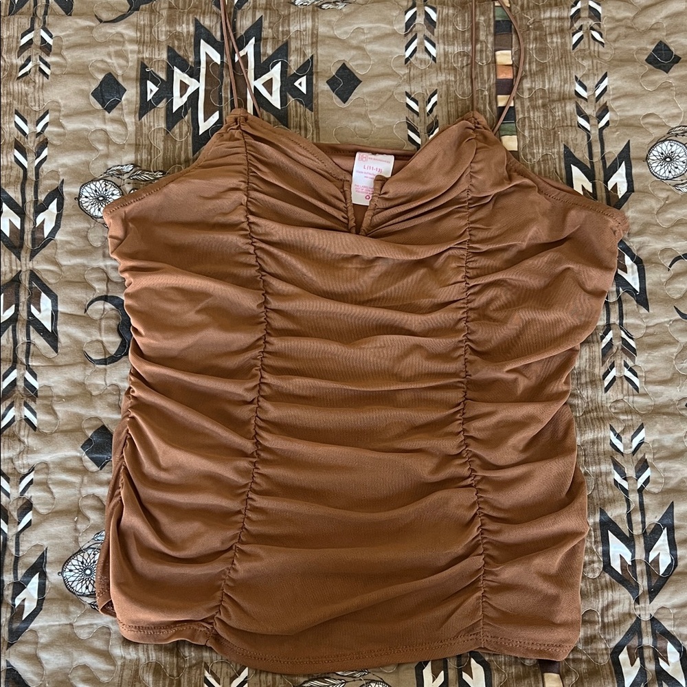 No Boundaries Brown Ruched Camisole